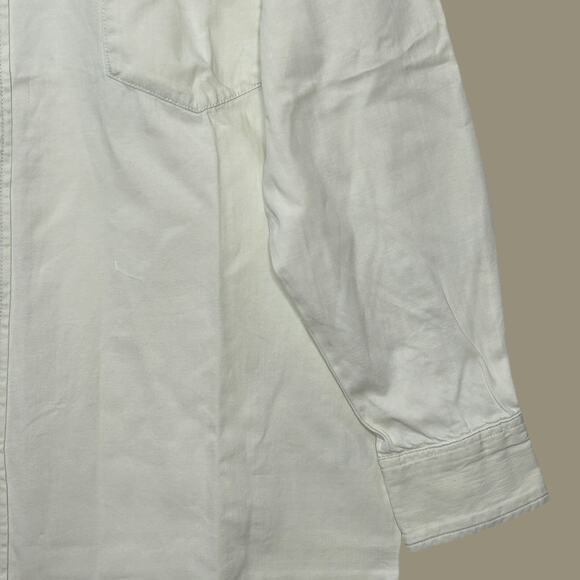 Sandrine Rose Chambray Western Button Up Tunic Shirt Cream Women Large NWT - Picture 6 of 12